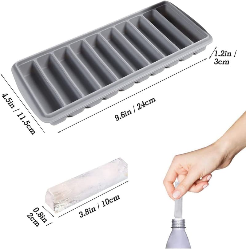 Silicone Ice Stick Tray with Lid - 3 PCS, Easy Release