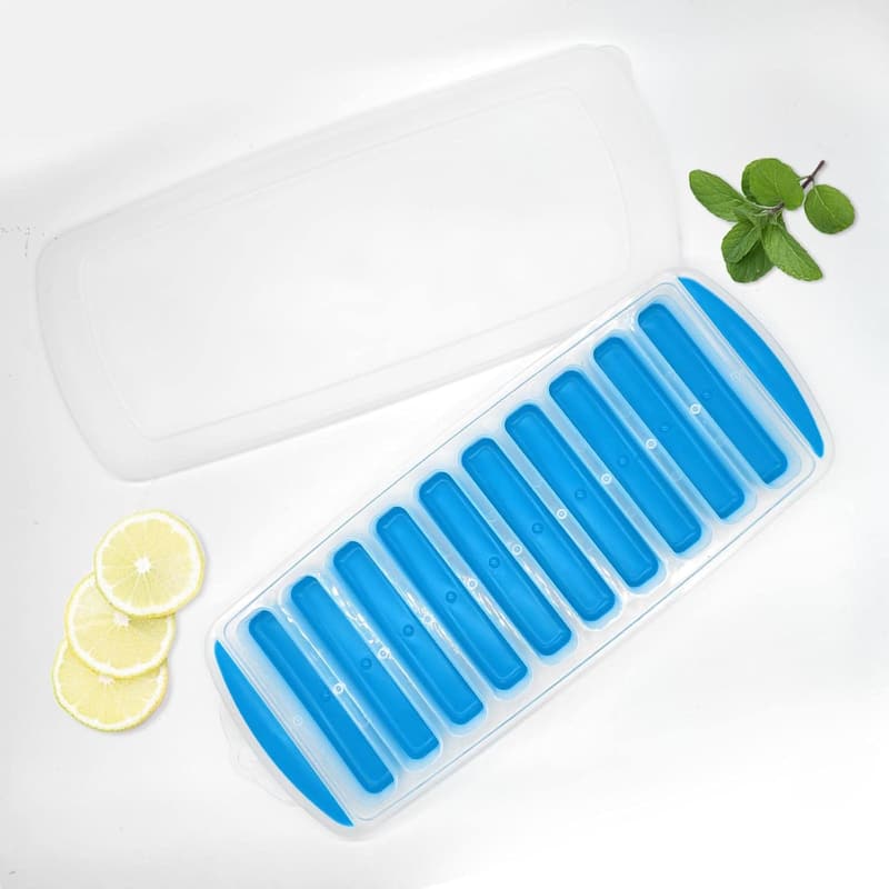 Silicone Ice Cube Tray with Removable Lid - No Spill, Reusable