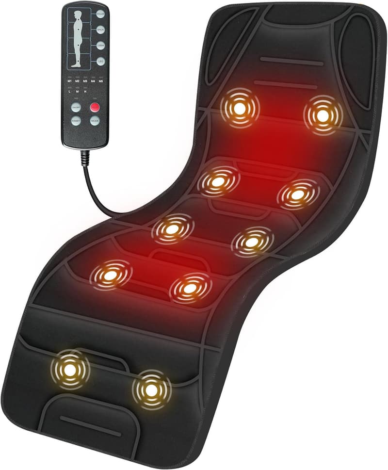 App-Controlled Vibration Massage Mat with Heat and Shiatsu Pillow