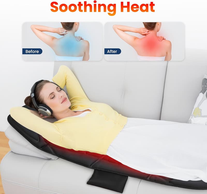 App-Controlled Vibration Massage Mat with Heat and Shiatsu Pillow