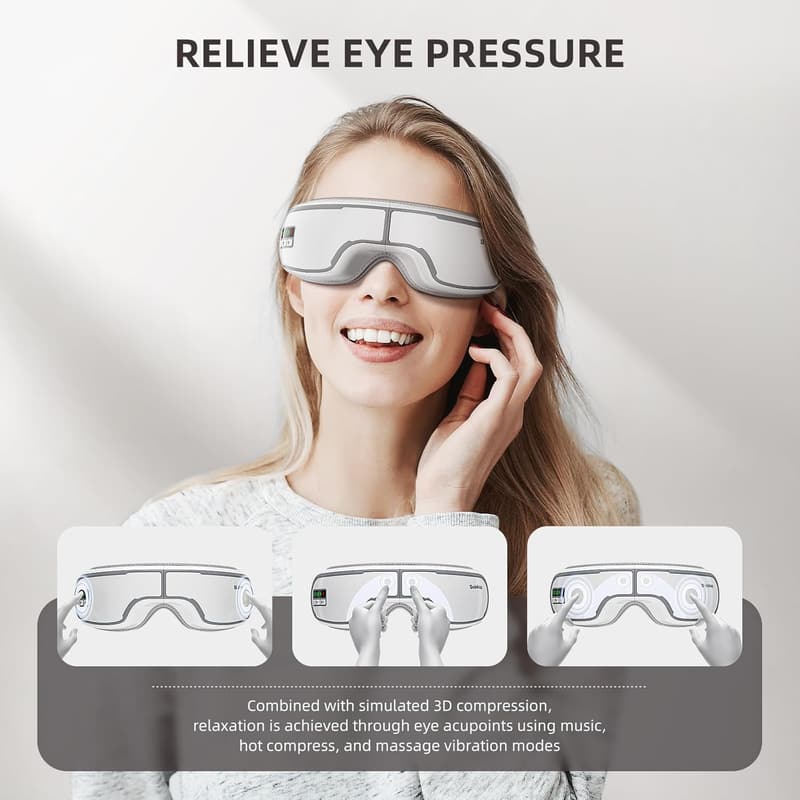 Smart Eye Massager with Heat for Relaxation and Sleep Relief