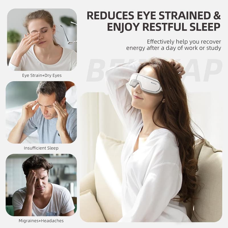 Smart Eye Massager with Heat for Relaxation and Sleep Relief