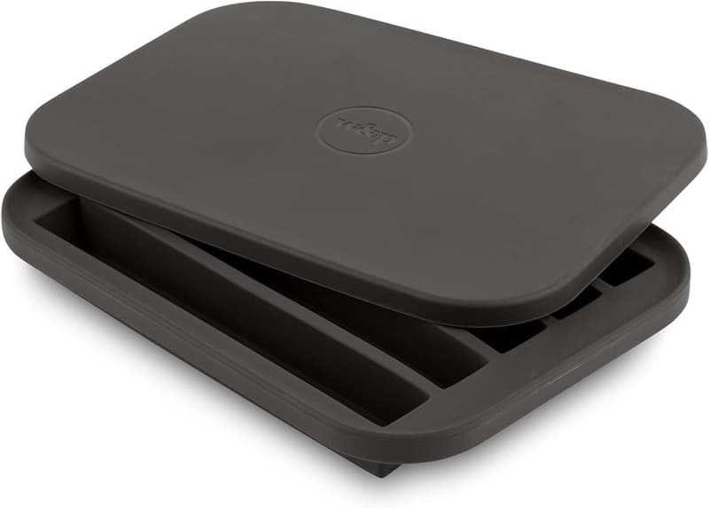Charcoal Silicone Ice Tray with Lid | Easy-Release, BPA-Free