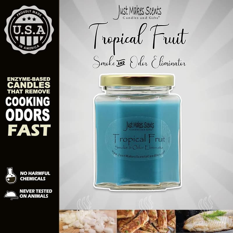 Tropical Fruit Scented Odor Neutralizing Candle - Hand Poured