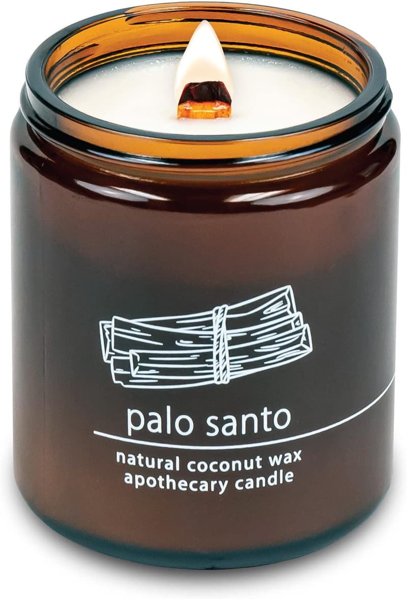 Handcrafted Palo Santo Coconut Wax Candle, 8 oz