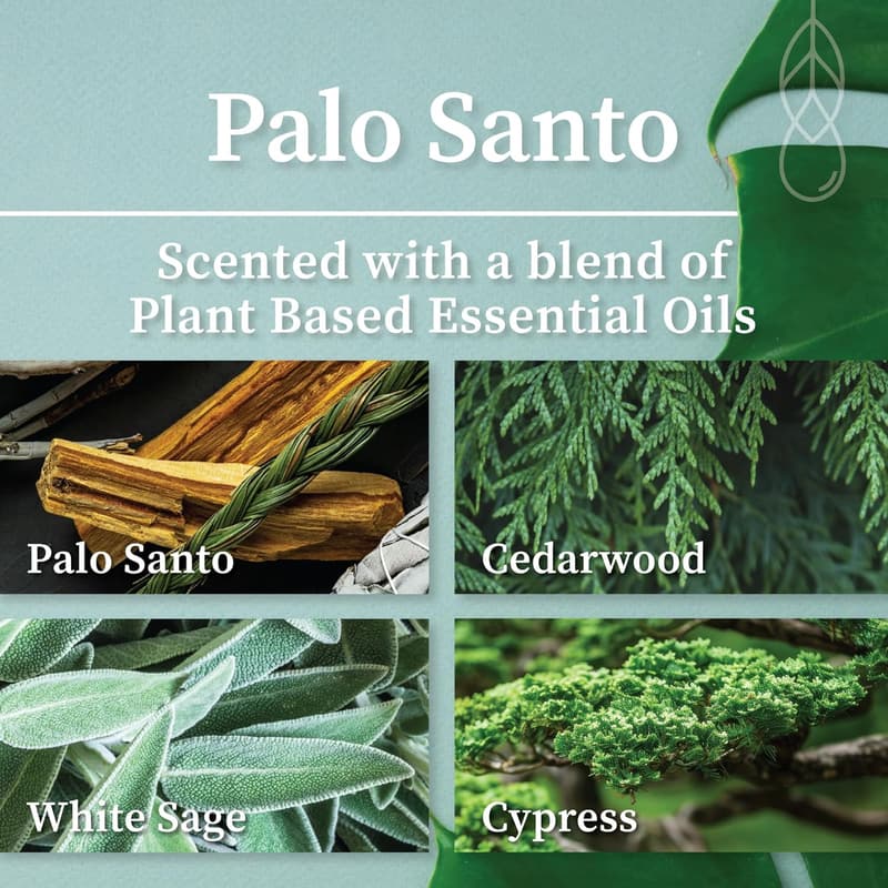 Handcrafted Palo Santo Coconut Wax Candle, 8 oz