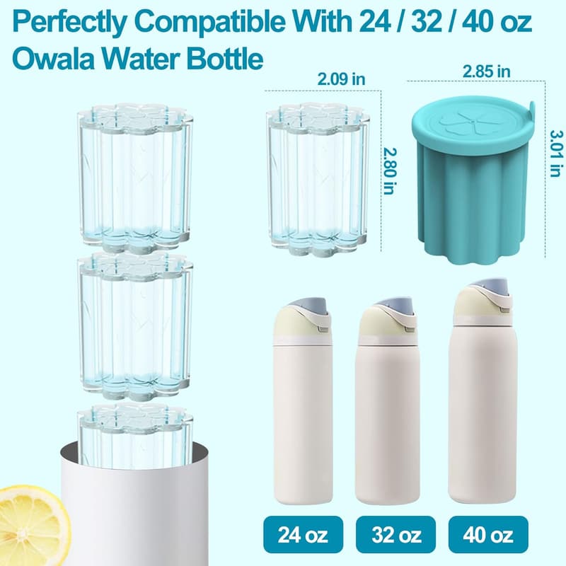Silicone Ice Cube Tray Set for Owala FreeSip Water Bottles