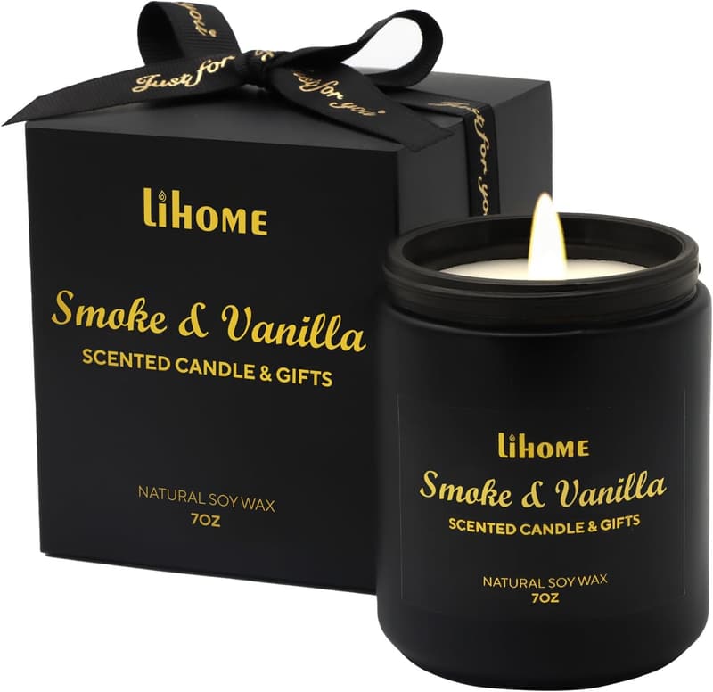 Natural Soy Wax Candles for Men - Smoke Vanilla Room Decor