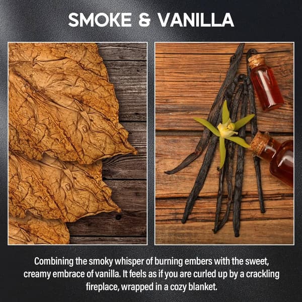 Smoke & Vanilla Scented Candle - 9oz Personalized Gift for Men