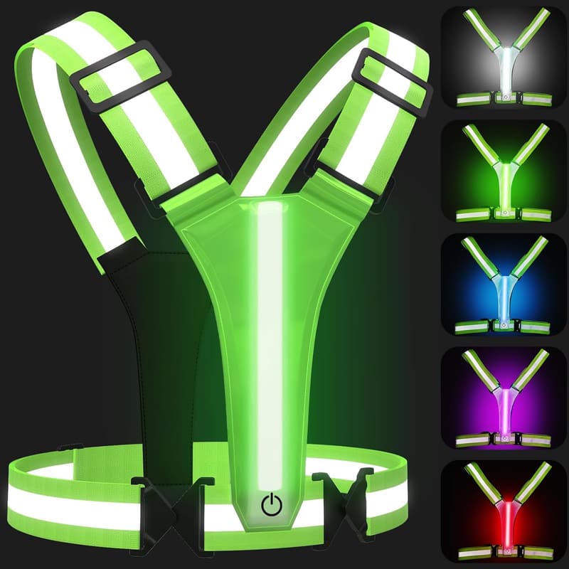 Rechargeable LED Reflective Running Vest for Night Activities
