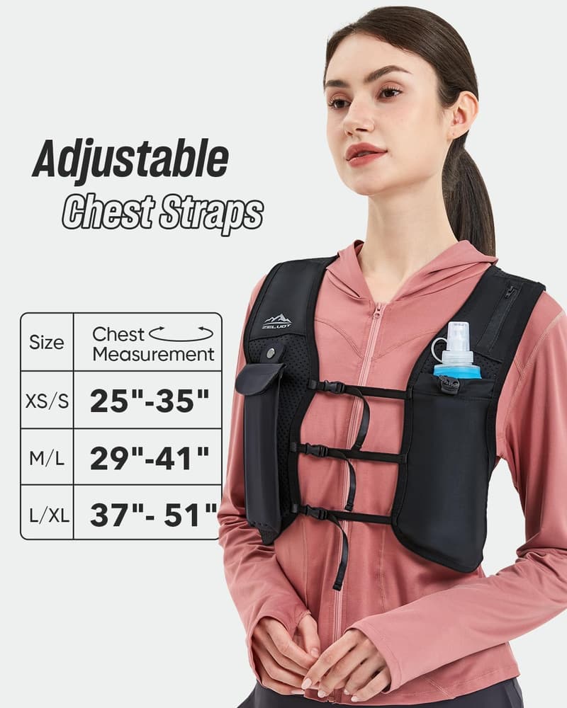 Adjustable Breathable Running Vest with Soft Flask for Marathon