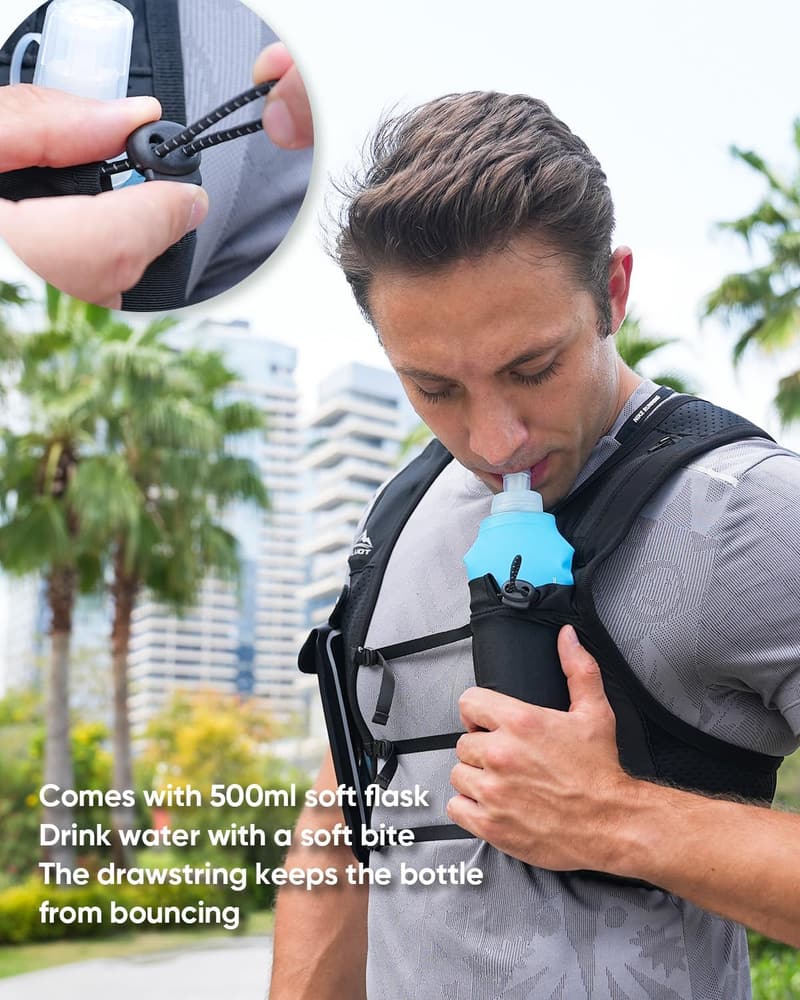 Adjustable Breathable Running Vest with Soft Flask for Marathon
