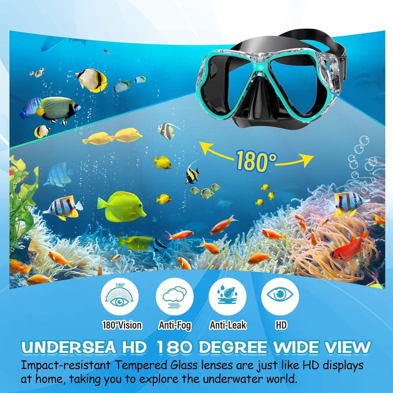 Professional Snorkeling Gear Set with Anti-Fog Mask