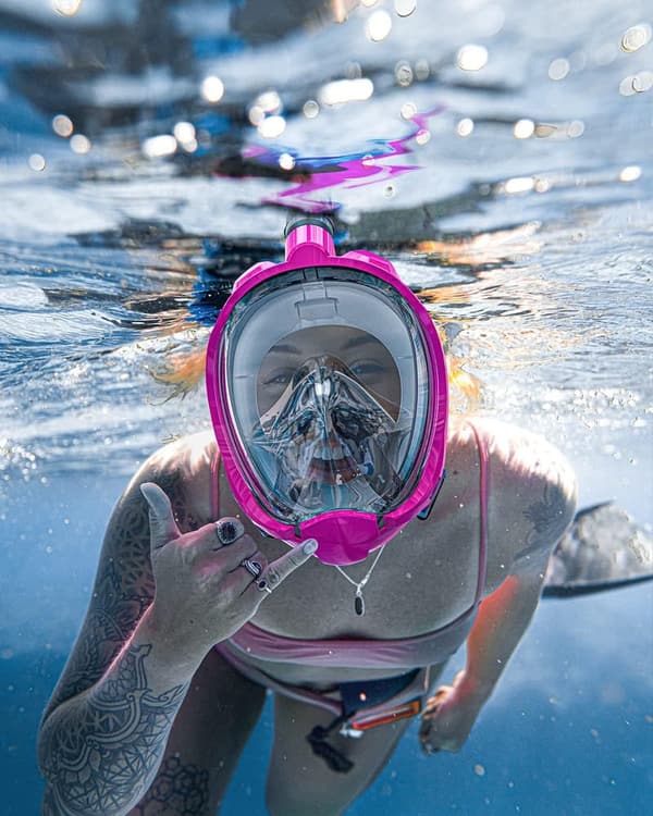 Full Face Snorkel Mask for Adults with Camera Mount