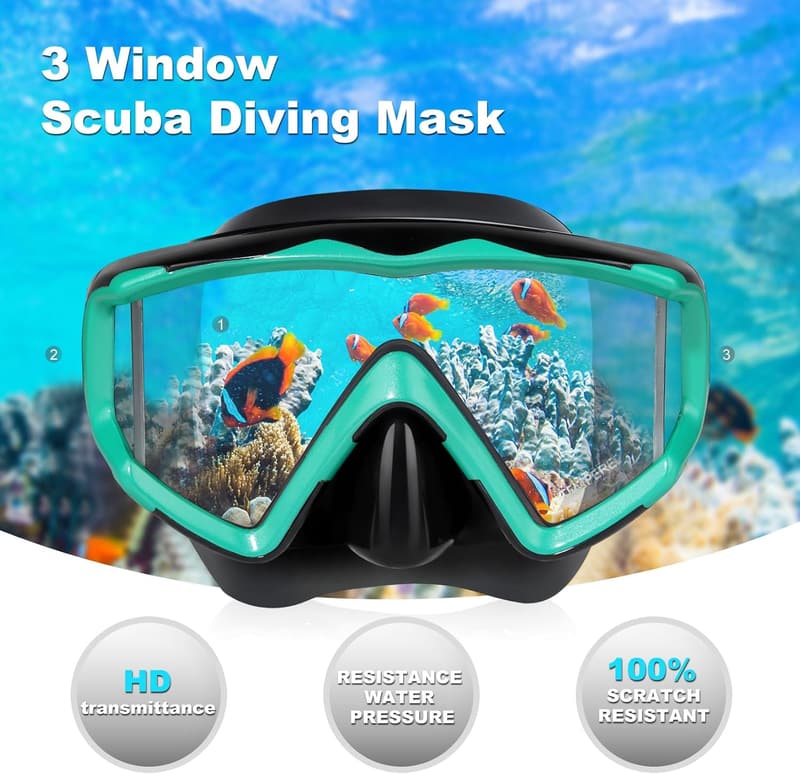 Anti-Fog Scuba Diving Mask for Snorkeling and Freediving