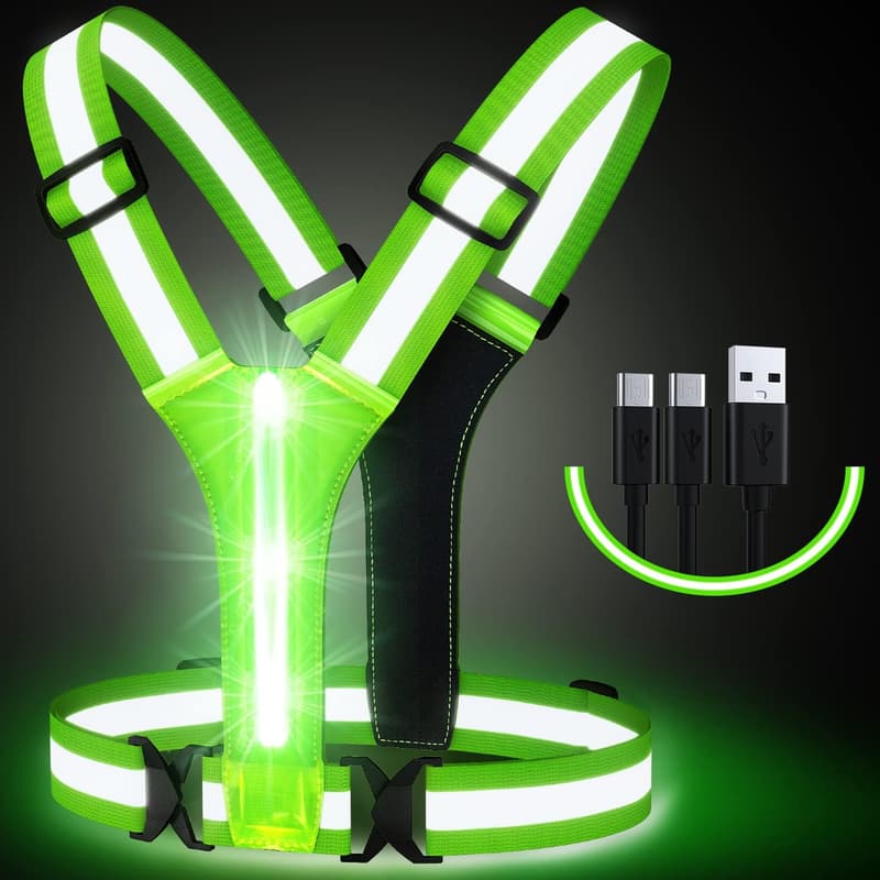 Rechargeable LED Reflective Running Vest for Men & Women