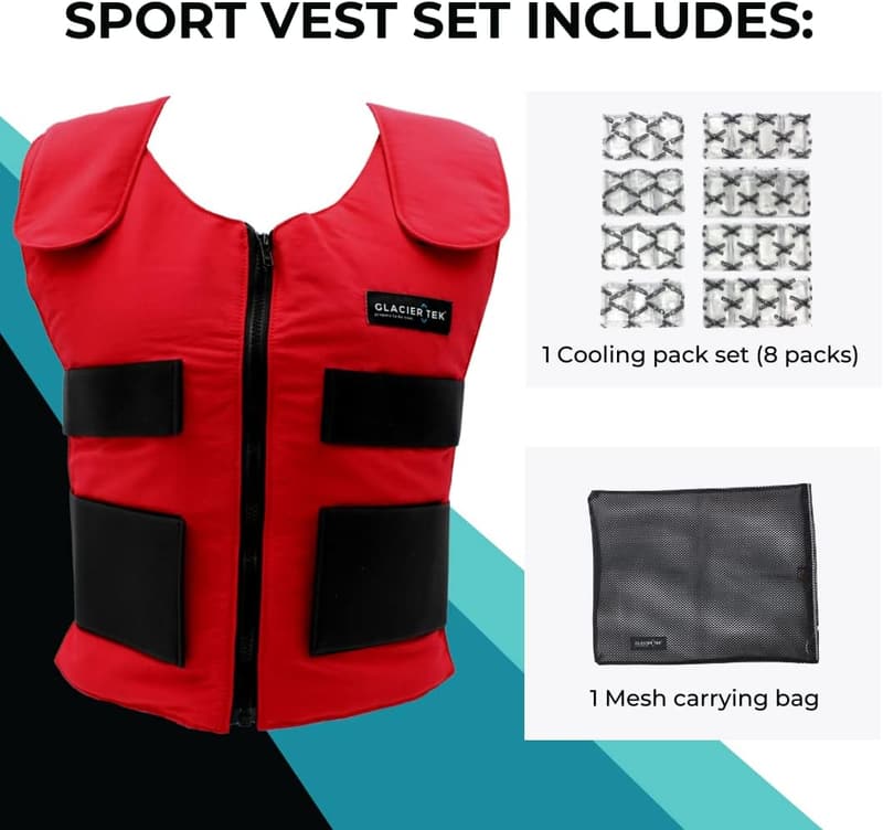 Personal Cooling Vest with 8 Cool Packs - 59°F for 2.5 Hours