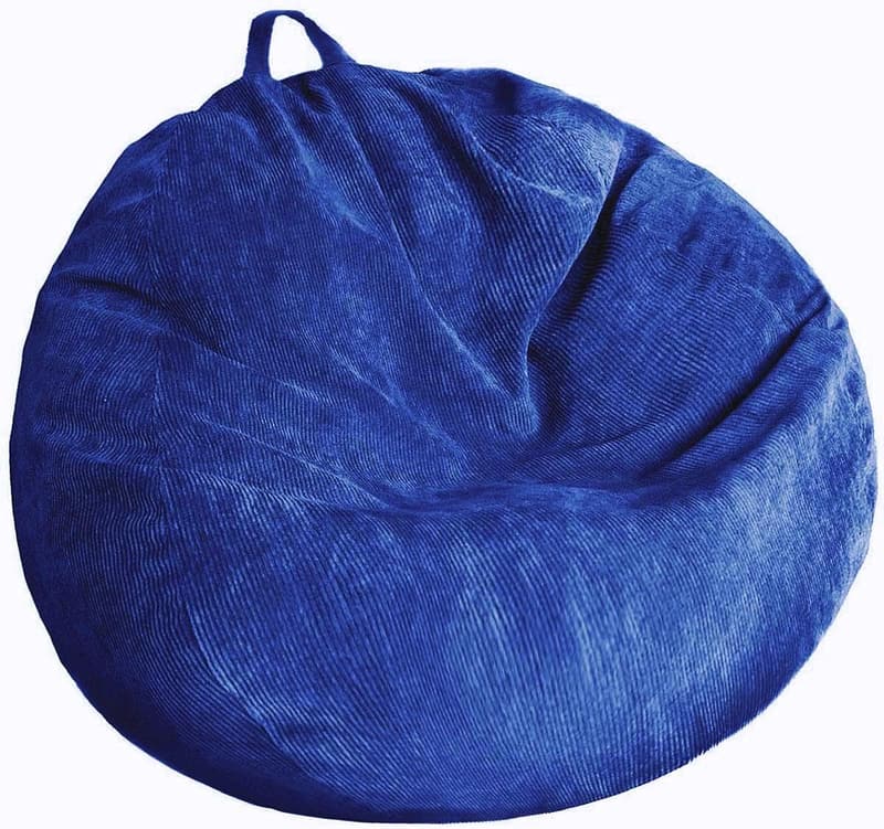 Washable Corduroy Bean Bag Cover for Stuffed Animal Storage