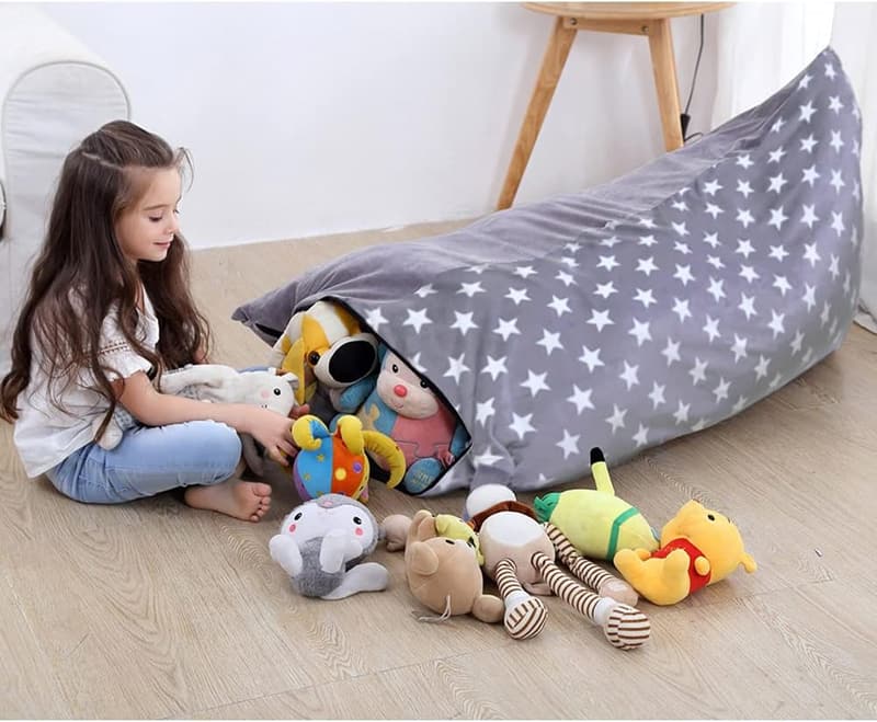 Plush Toy Bean Bag Chair Cover | Extra Large Velvet Organizer