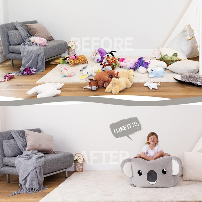 Koala Stuffed Animal Storage Bean Bag Chair for Kids