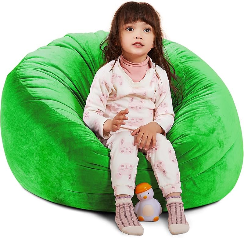 Bean Bag Chair Cover for Kids and Adults - X-Large Plush Organizer
