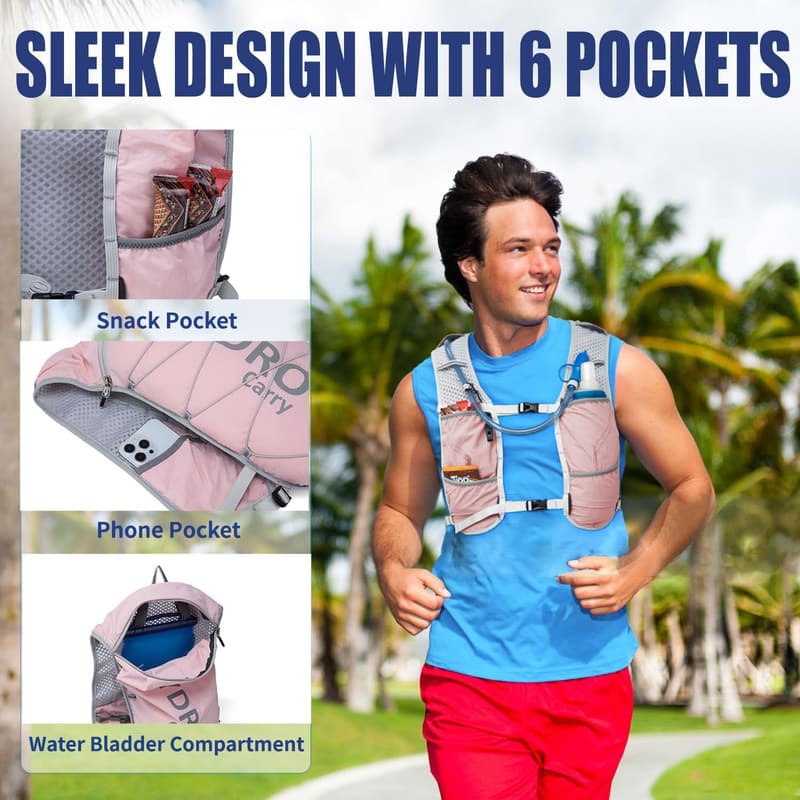 Lightweight Hydration Vest for Men & Women with 1.5L Bladder
