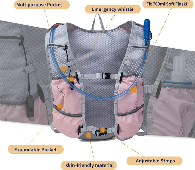 Lightweight Hydration Vest for Men & Women with 1.5L Bladder