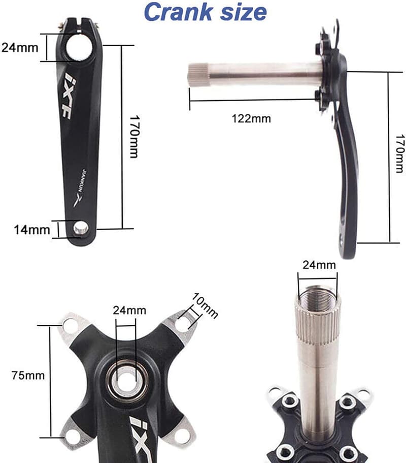 170mm Mountain Bike Crank Arm Set with Bottom Bracket Kit