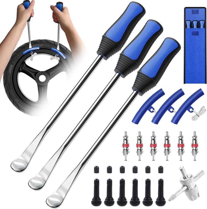 Tire Changing Tool Set for Motorcycle & Bicycle - 26pcs Kit