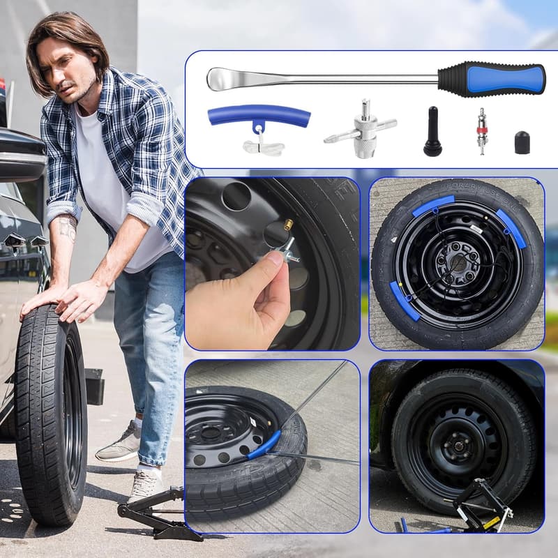 Tire Changing Tool Set for Motorcycle & Bicycle - 26pcs Kit