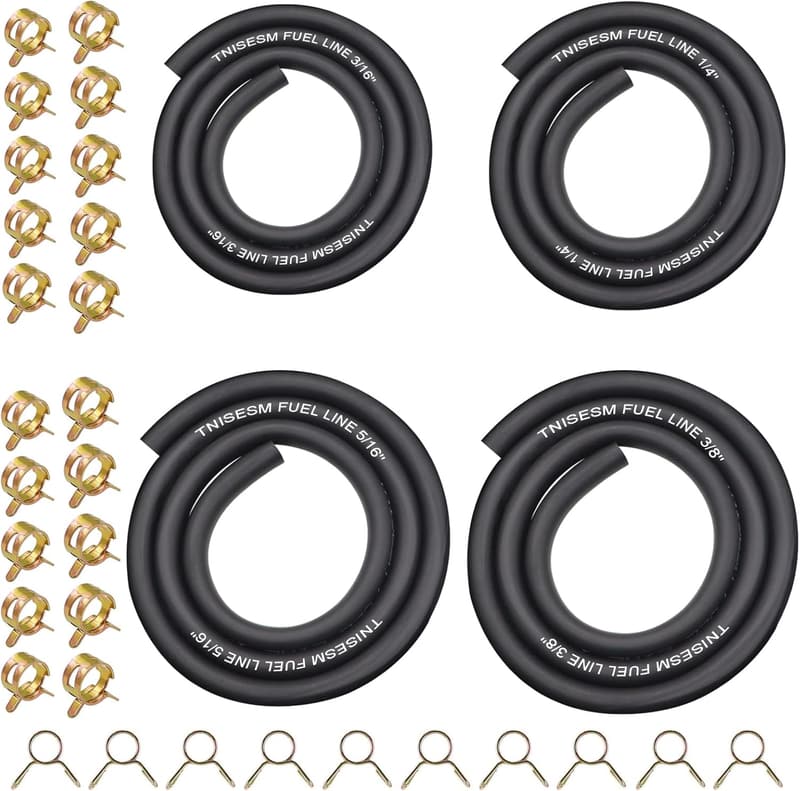 4 Sizes Fuel Hose Line with Clamps for Small Engines - 3ft