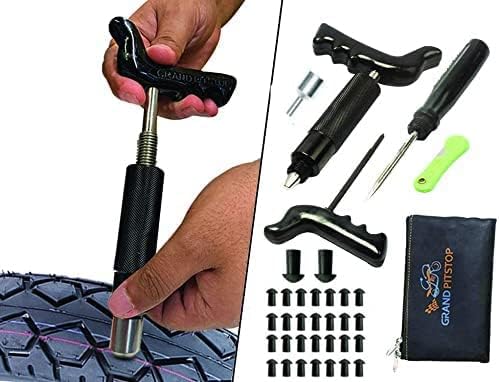 Tubeless Tire Puncture Repair Kit with 30 Mushroom Plugs