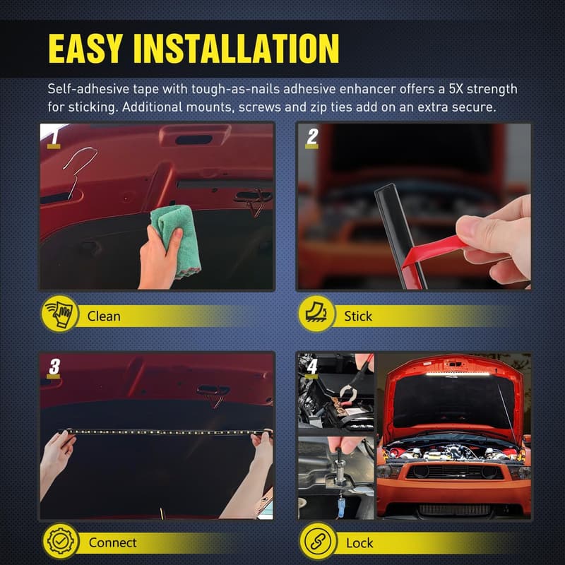 30LED Waterproof Underhood Work Light with Switch - 12V Automotive