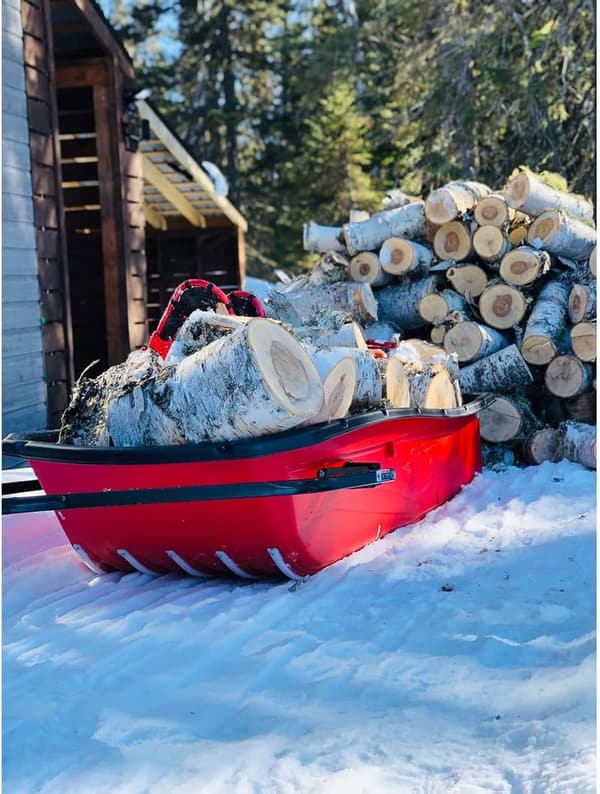 Utility Snow Sled for Winter Fun - Pelican Red Trek 75