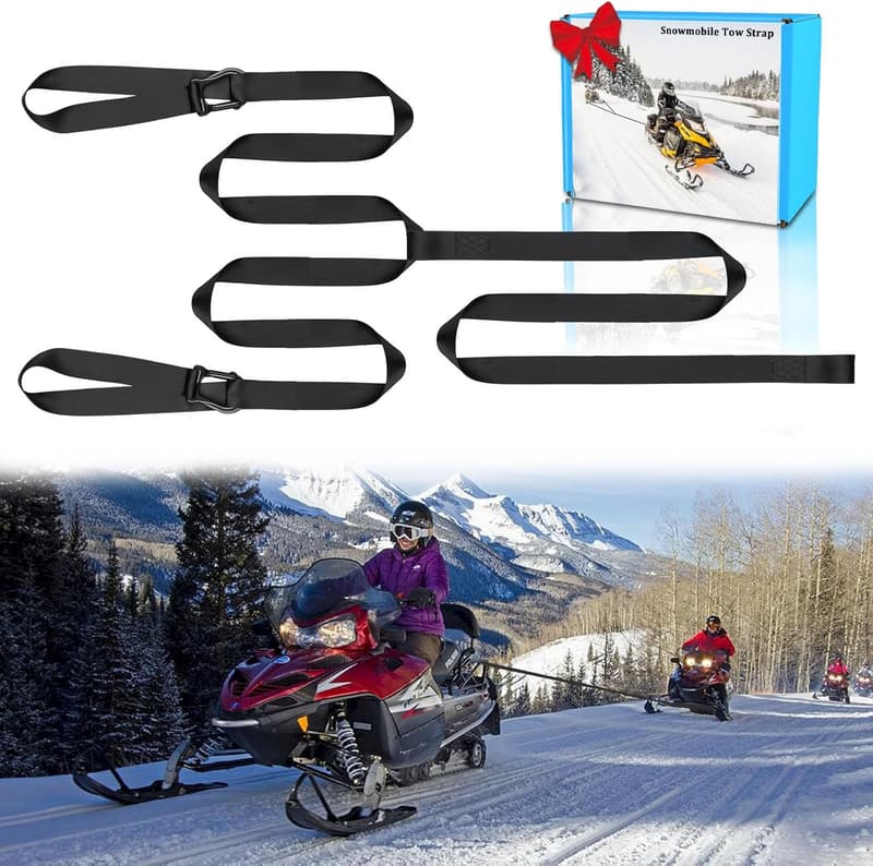 19ft Snowmobile Tow Strap with Quick Hook for ATV & Sled