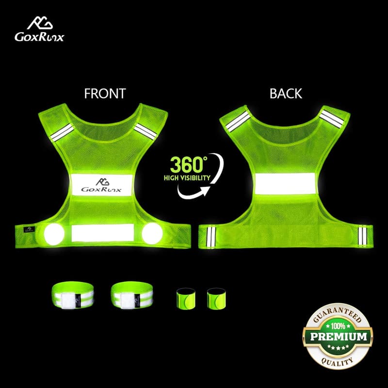 Ultralight Reflective Running Vest Set with Armbands & Bag