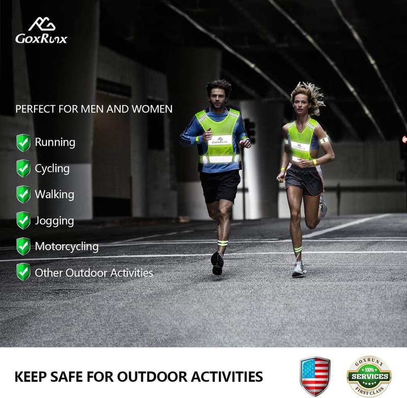 Ultralight Reflective Running Vest Set with Armbands & Bag