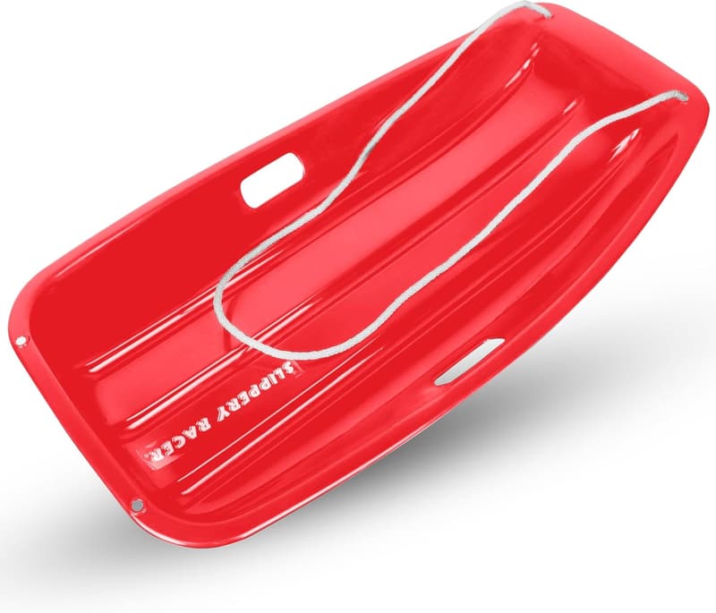 Kids' 35-Inch Cold-Resistant Toboggan Sled with Pull Rope