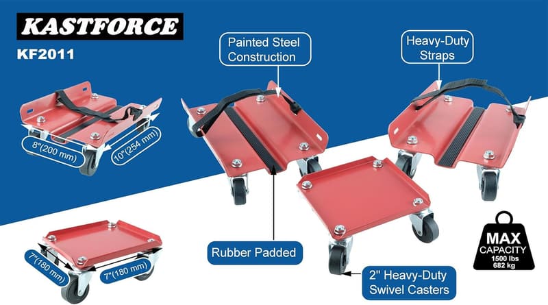 Heavy-Duty Snowmobile Dolly Set with 1500Lbs Support Capacity