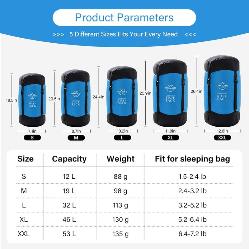 Ultra-Light Water-Resistant Compression Sack for Camping