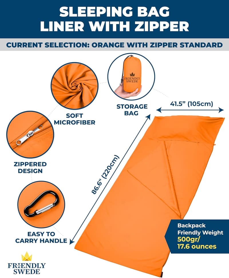 Ultralight Polyester Sleeping Bag Liner for Travel & Camping