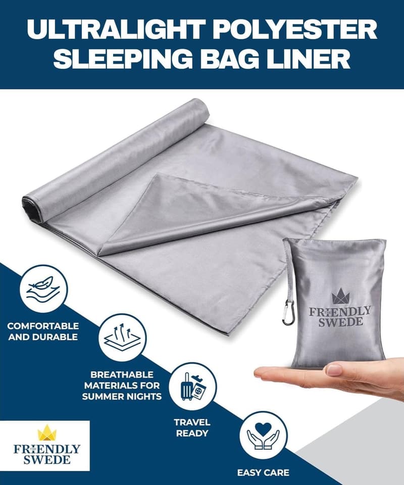 Ultralight Polyester Sleeping Bag Liner for Travel & Camping