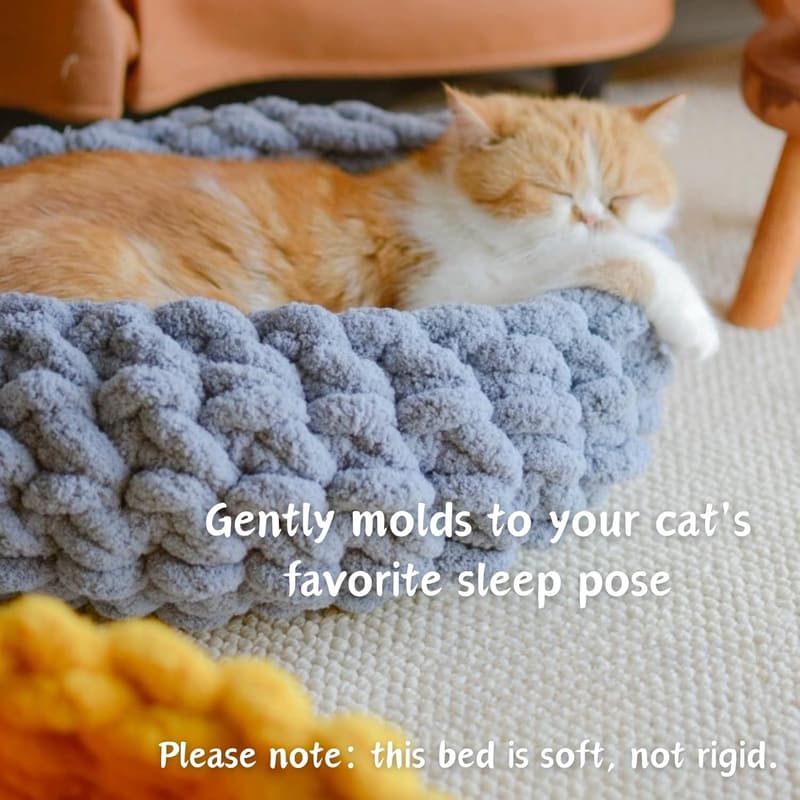 Washable Handwoven Cat Nest Bed – Extra Soft Round Cave (Medium)