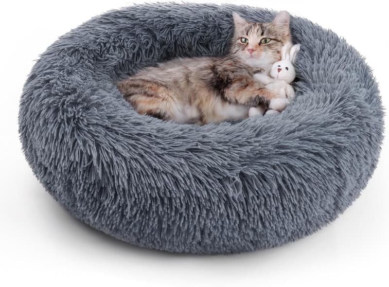 Fluffy Round Cat Bed, 20