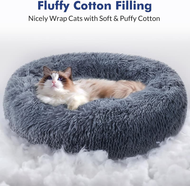 Fluffy Round Cat Bed, 20