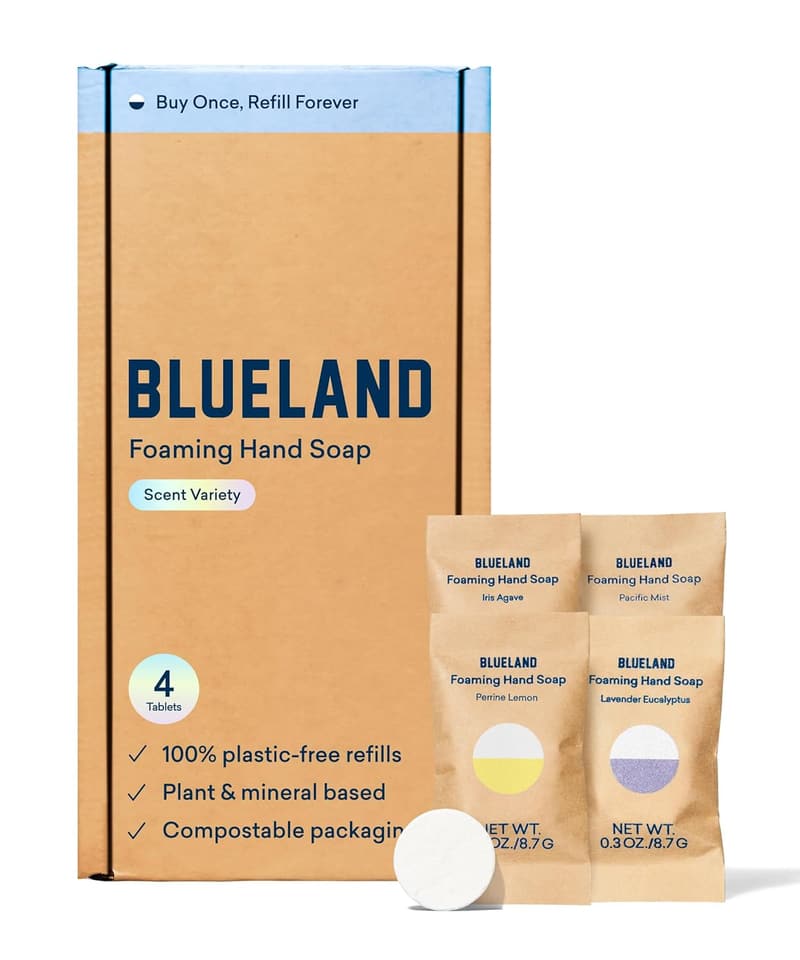Eco-Friendly Foaming Hand Soap Refill Tablets, 4-Pack