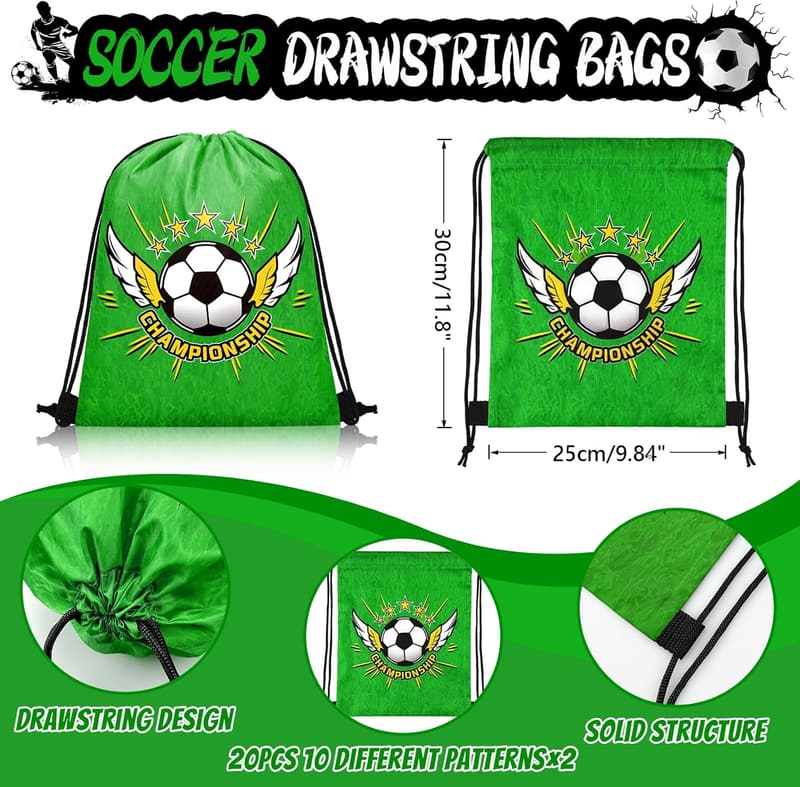 Soccer Party Supplies: 110 Pcs Gift Bags with Keychains & Bracelets