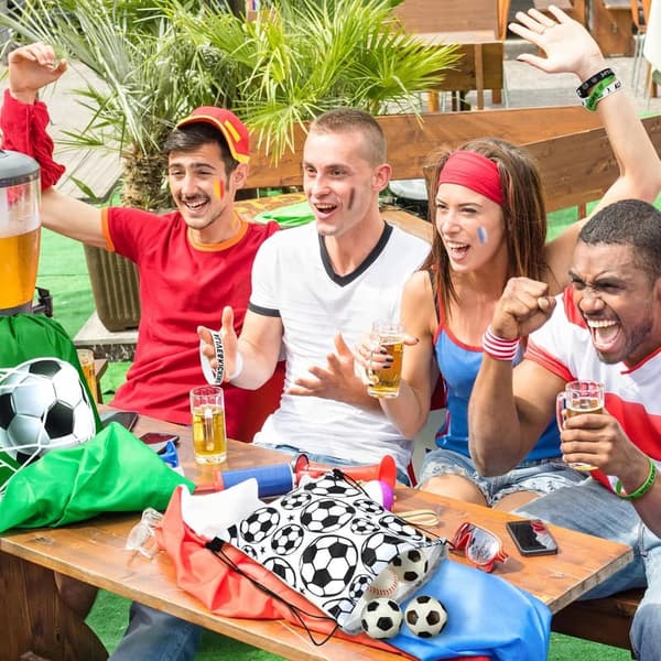 32 Pcs Soccer Party Favor Set with Drawstring Bags & Wristbands
