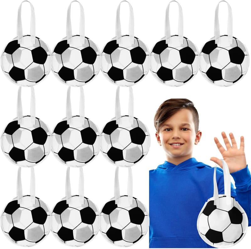 Soccer Party Favor Bags - 12 Non-Woven Goodie Bags