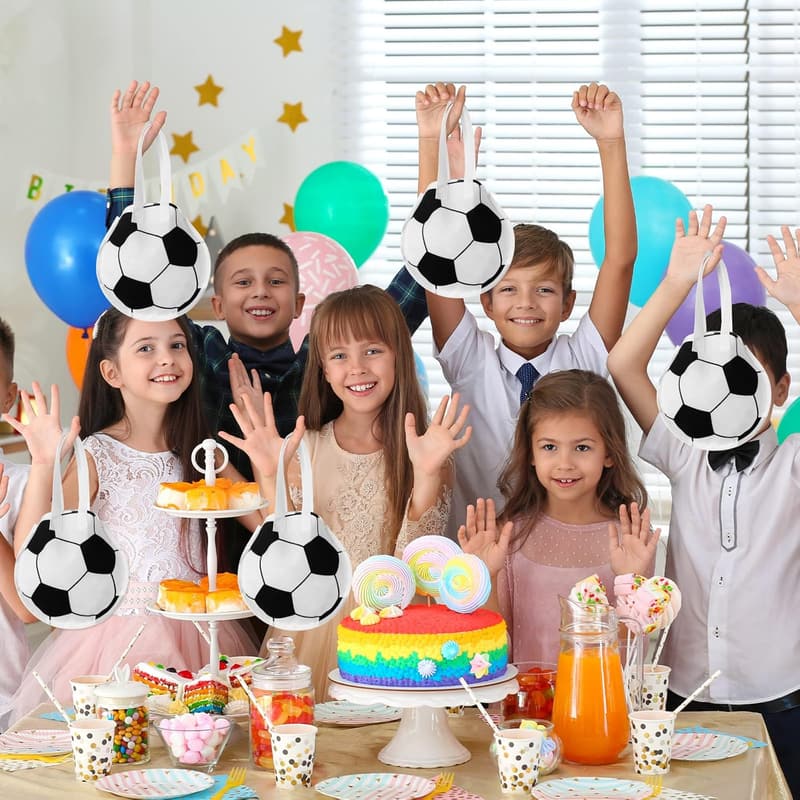 Soccer Party Favor Bags - 12 Non-Woven Goodie Bags